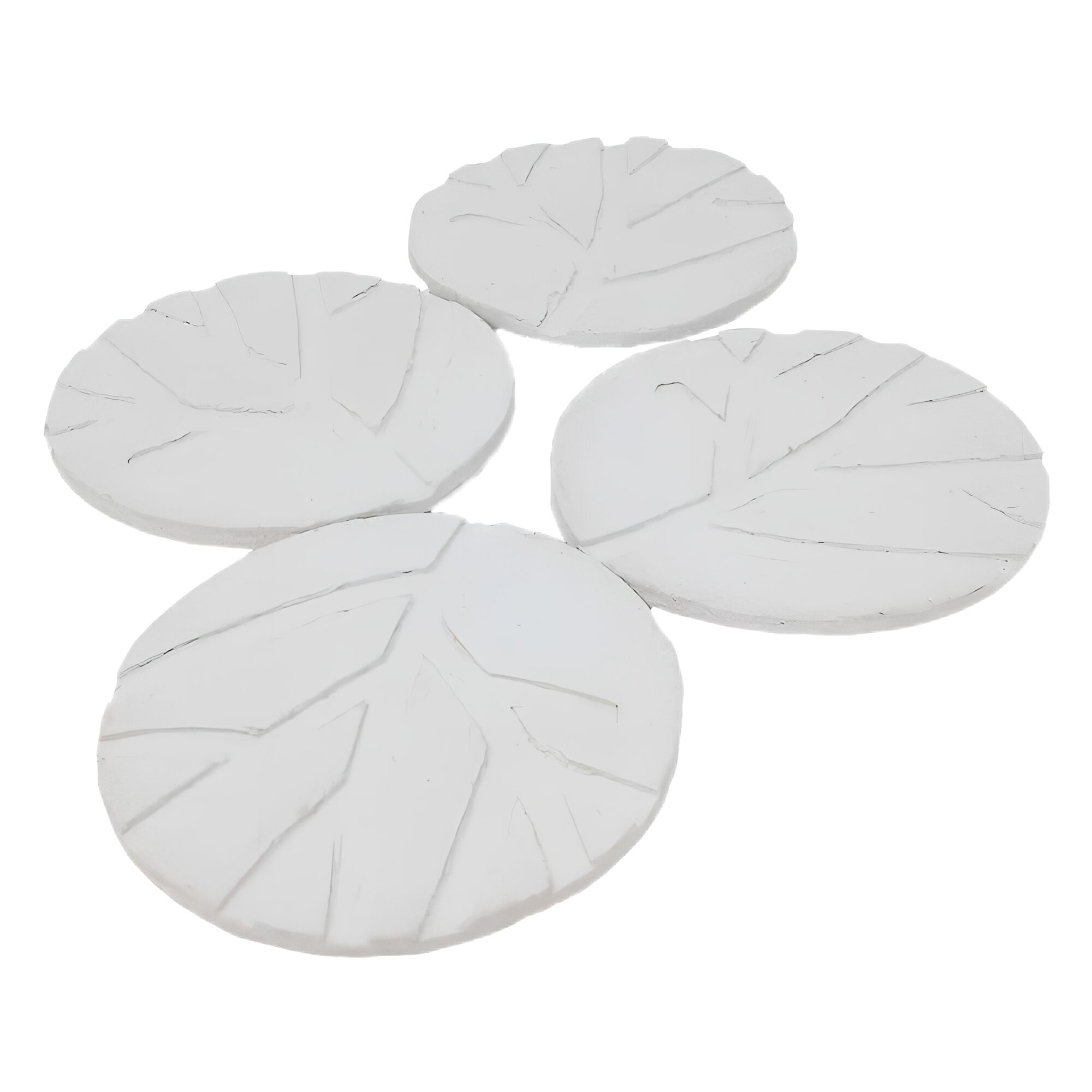 Imprinted tree design coasters - white coasters