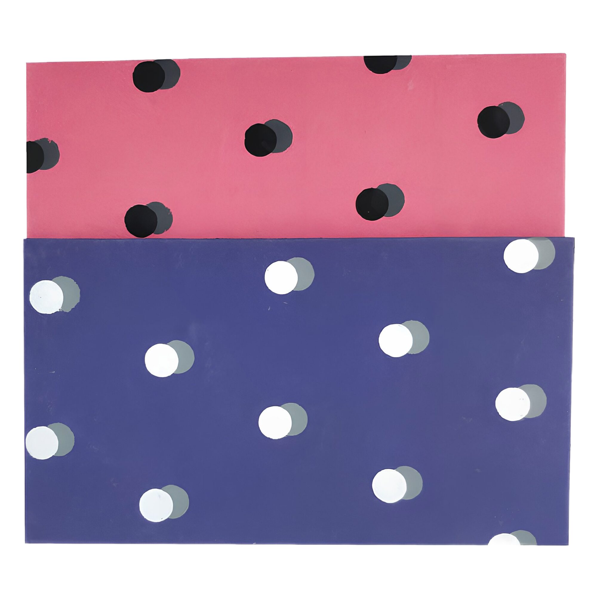 Printed envelopes - purple and pink handmade paper with dots print