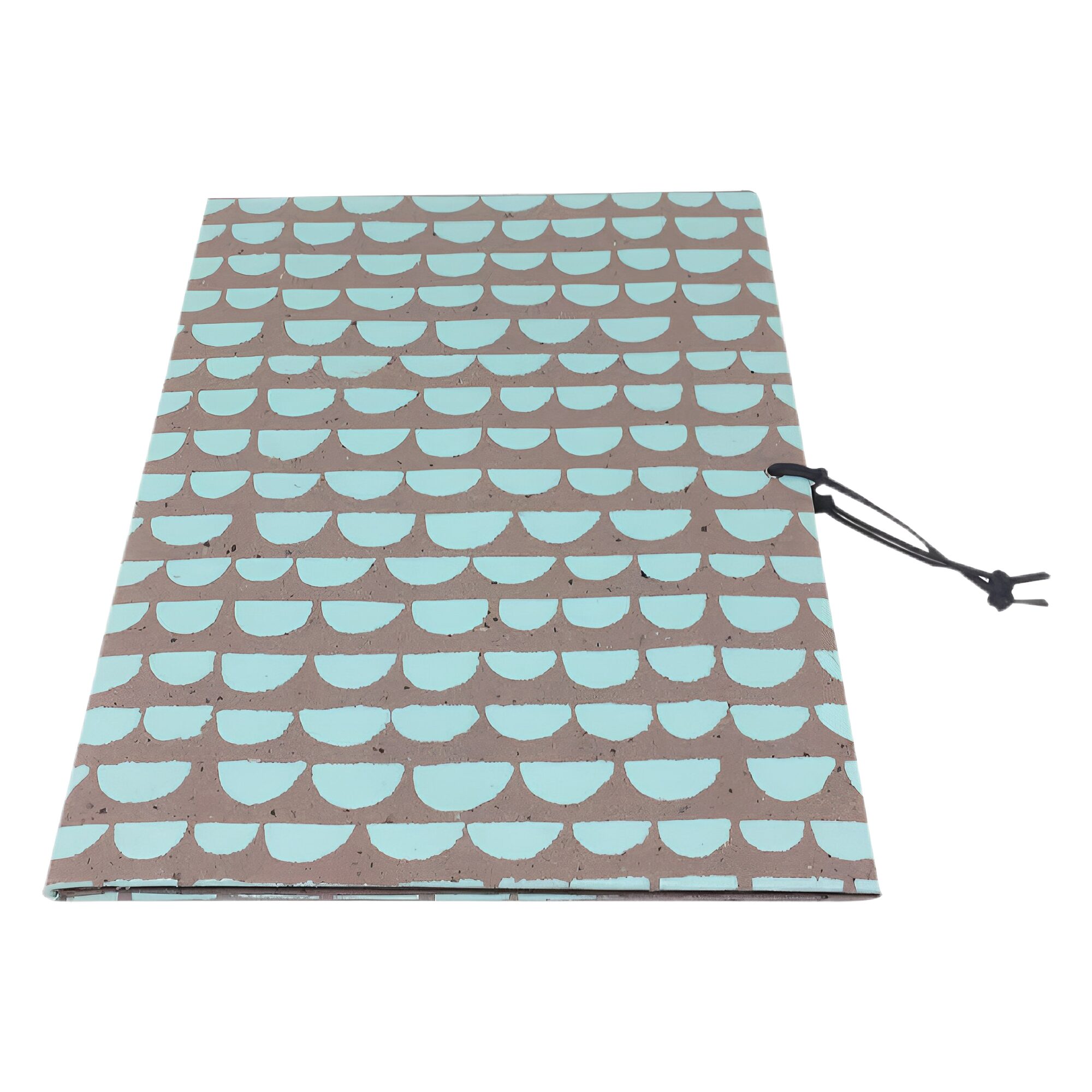 Screen printed file folder- coffee pulp handmade paper with sky blue clouds