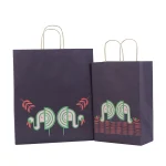Paper Gift Bags – Purple Denim paper Elephant Print L&M (Set of 2)