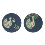 Denim Paper Coasters – Blue - Elephant Screen Print (Set of 2)