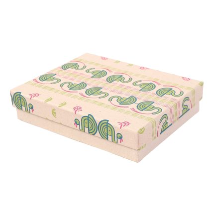 Gift Box - Banana Paper - Screen-Printed Elephant Design