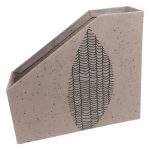 Magazine holder – coffee paper with black big leaf print