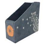 Sustainable box file holder – dark grey with light grey print