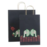 Paper Gift Bags – Black cotton paper Elephant Print Offset Print L&M (Set of 2)