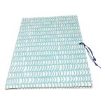 Printed file folder – white handmade paper with sky blue waves