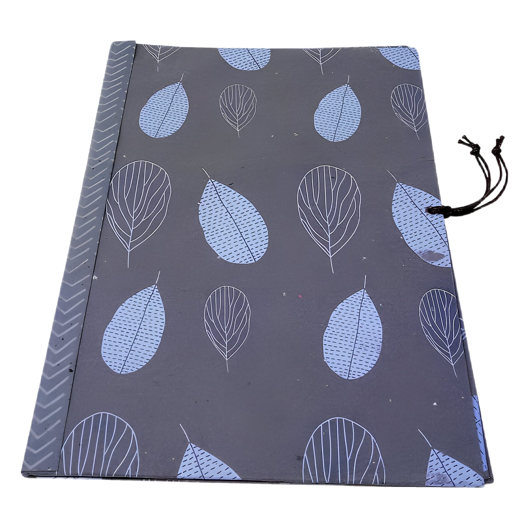 Flat file holder - Light grey with lilac leaves print